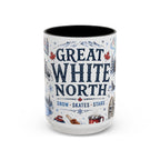 Great White North Coffee Mug | Canadian Pride Gift | Accent Color Ceramic 11oz 15oz