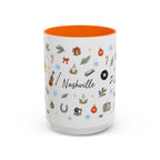 Nashville Christmas Mug | Watercolor City Souvenir, Acoustic Guitar, Harmonica (11oz 15oz)
