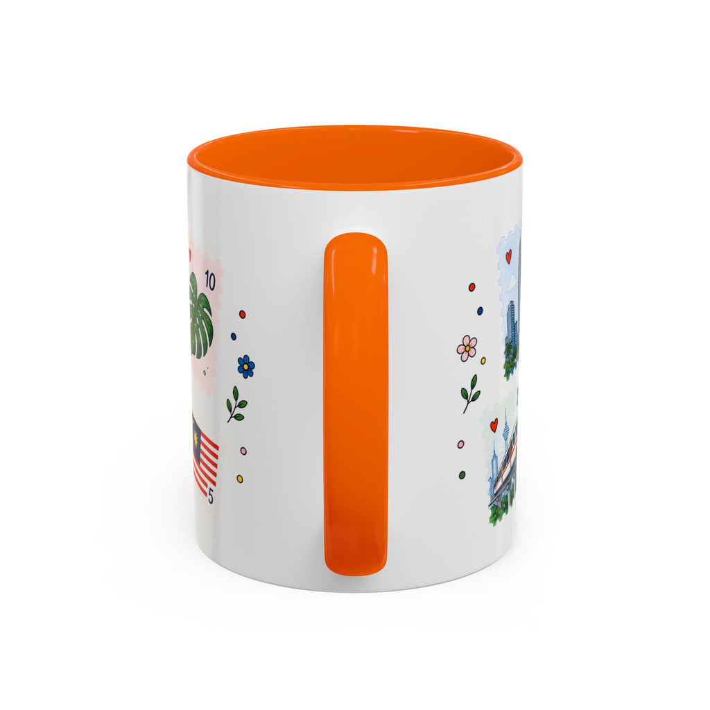 Kuala Lumpur Coffee Mug | Postage Stamp Collage Mug | Travel Souvenir Accent Cup 11oz 15oz