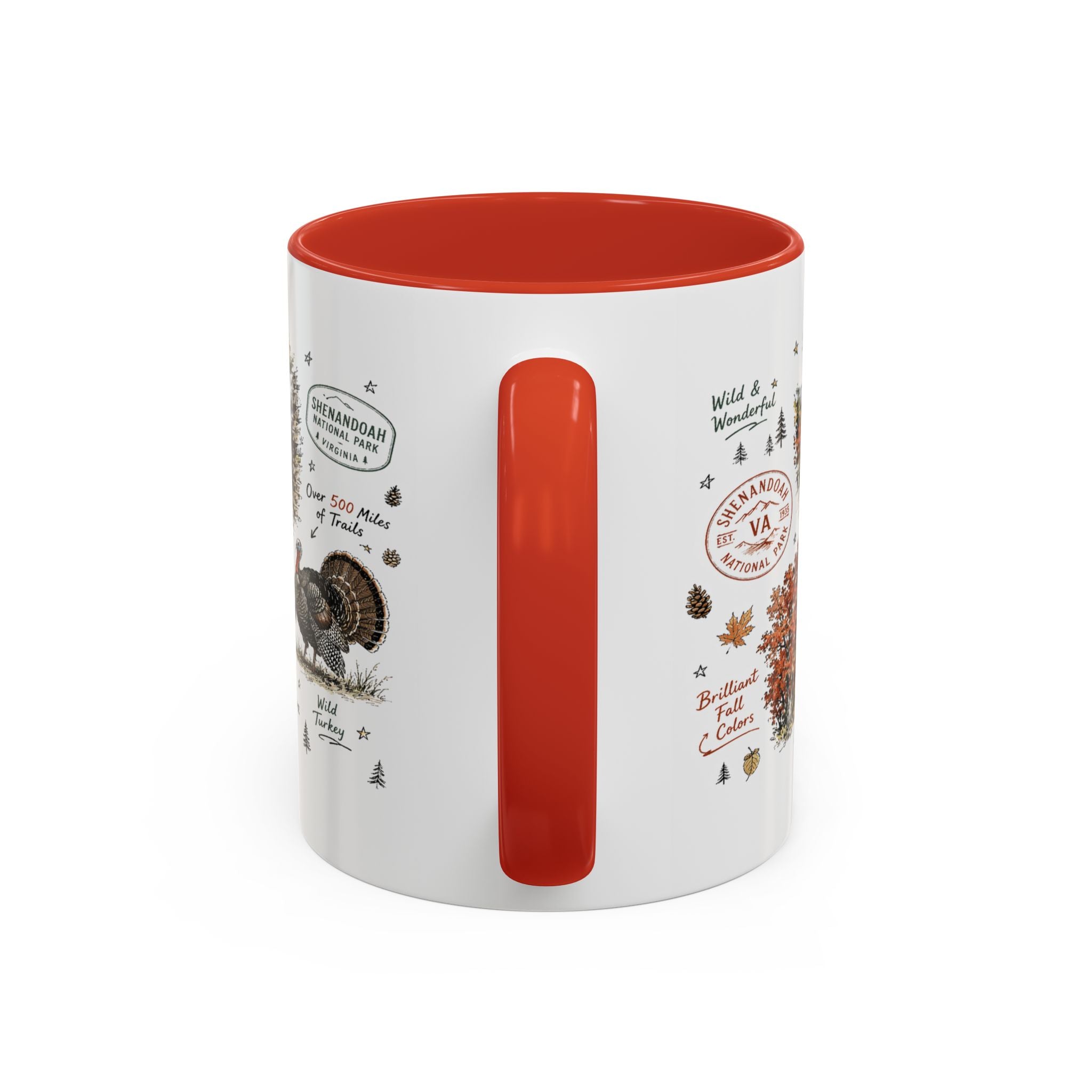 Shenandoah National Park Coffee Mug | Virginia Blue Ridge Hiking Autumn Gift | Accent Color Ceramic 11oz 15oz