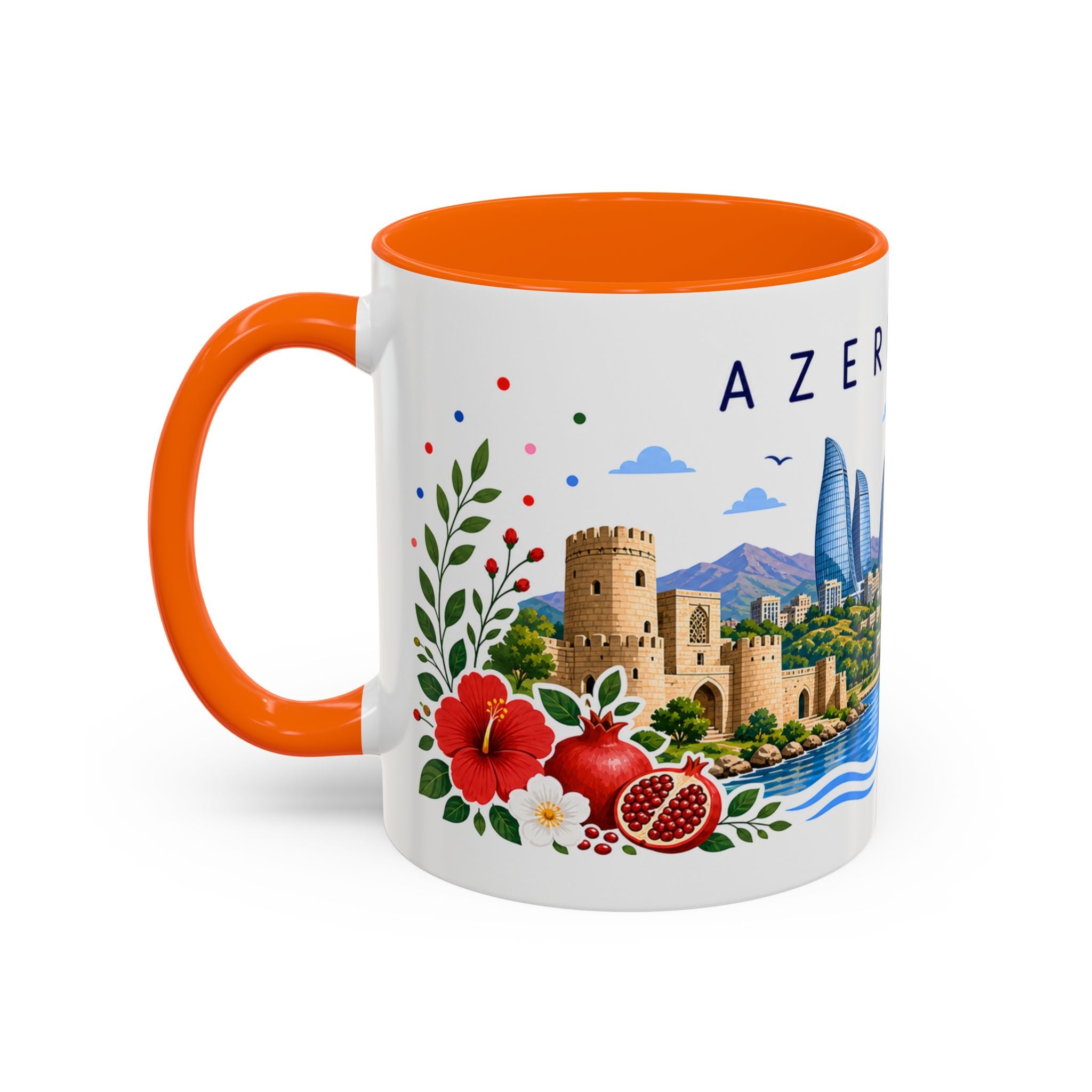 Azerbaijan Coffee Mug | Travel Souvenir Accent Mug | Place Gift Ceramic Cup 11oz 15oz