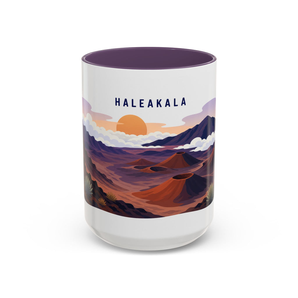 Haleakala National Park Coffee Mug | Solid Color Block Park Souvenir | 11oz 15oz Accent Mug