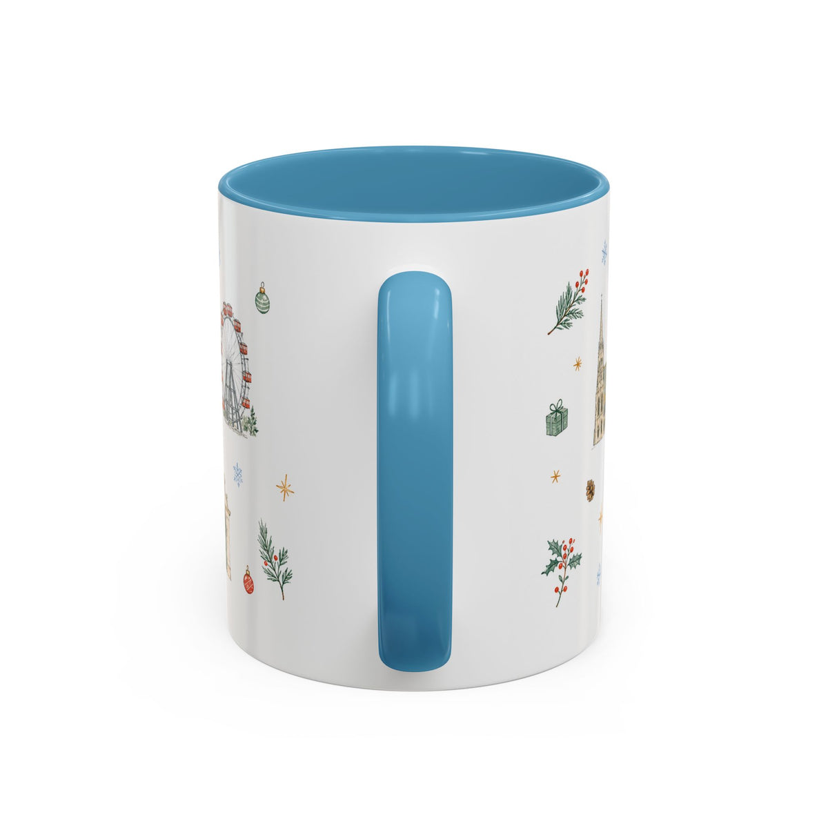 Vienna Christmas Mug | Watercolor Travel Souvenir | Holiday Gift | Accent Ceramic Coffee Cup 11oz 15oz