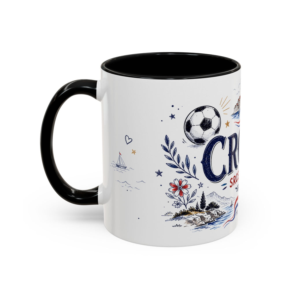 Croatia Soccer Coffee Mug | World Cup Fan Gift | Accent Color Ceramic 11oz 15oz Match Day Cup