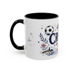 Croatia Soccer Coffee Mug | World Cup Fan Gift | Accent Color Ceramic 11oz 15oz Match Day Cup