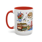 San Francisco Illustrated Travel Mug | City Souvenir Accent Coffee Mug | 11oz 15oz Ceramic Cup