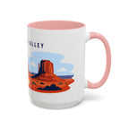 Monument Valley Coffee Mug | Travel Destination Souvenir Gift | Accent Color Ceramic 11oz 15oz