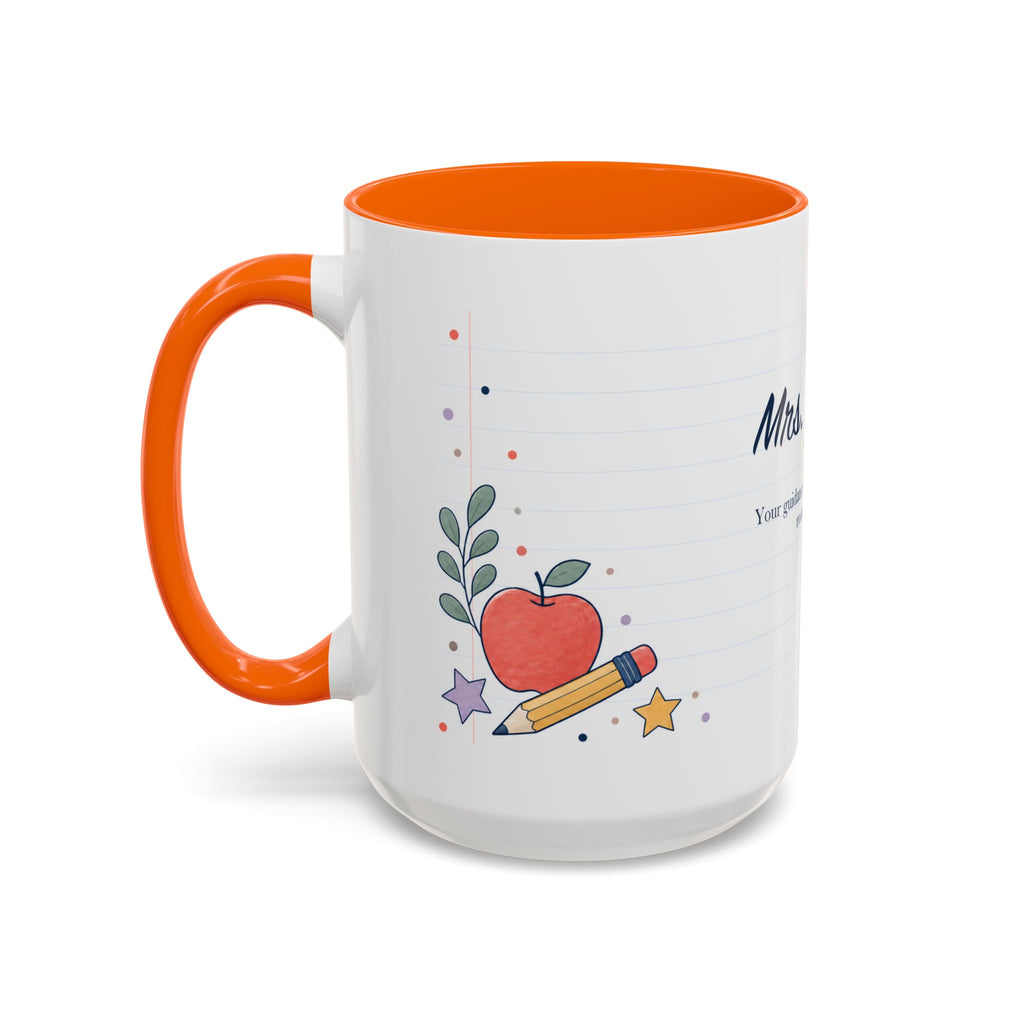 Personalized Teacher Mug | Custom Name Notebook Coffee Cup | Back to School Gift 11oz 15oz