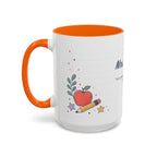 Personalized Teacher Mug | Custom Name Notebook Coffee Cup | Back to School Gift 11oz 15oz