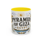 Pyramids of Giza Coffee Mug | Travel Destination Souvenir Gift | Accent Color Ceramic 11oz 15oz