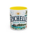 Seychelles Coffee Mug | Travel Destination Souvenir Gift | Accent Color Ceramic 11oz 15oz