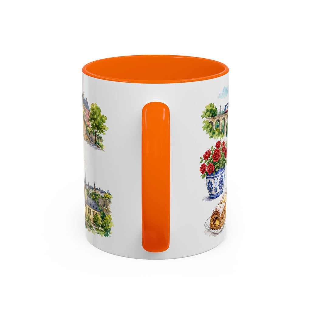 Luxembourg City Illustrated Travel Mug | City Souvenir Accent Coffee Mug | 11oz 15oz Ceramic Cup