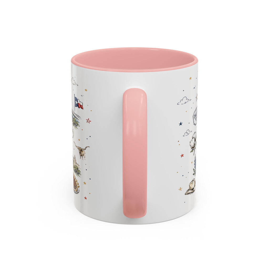 Dallas Coffee Mug | Texas Souvenir City Gift | Accent Color Ceramic 11oz 15oz