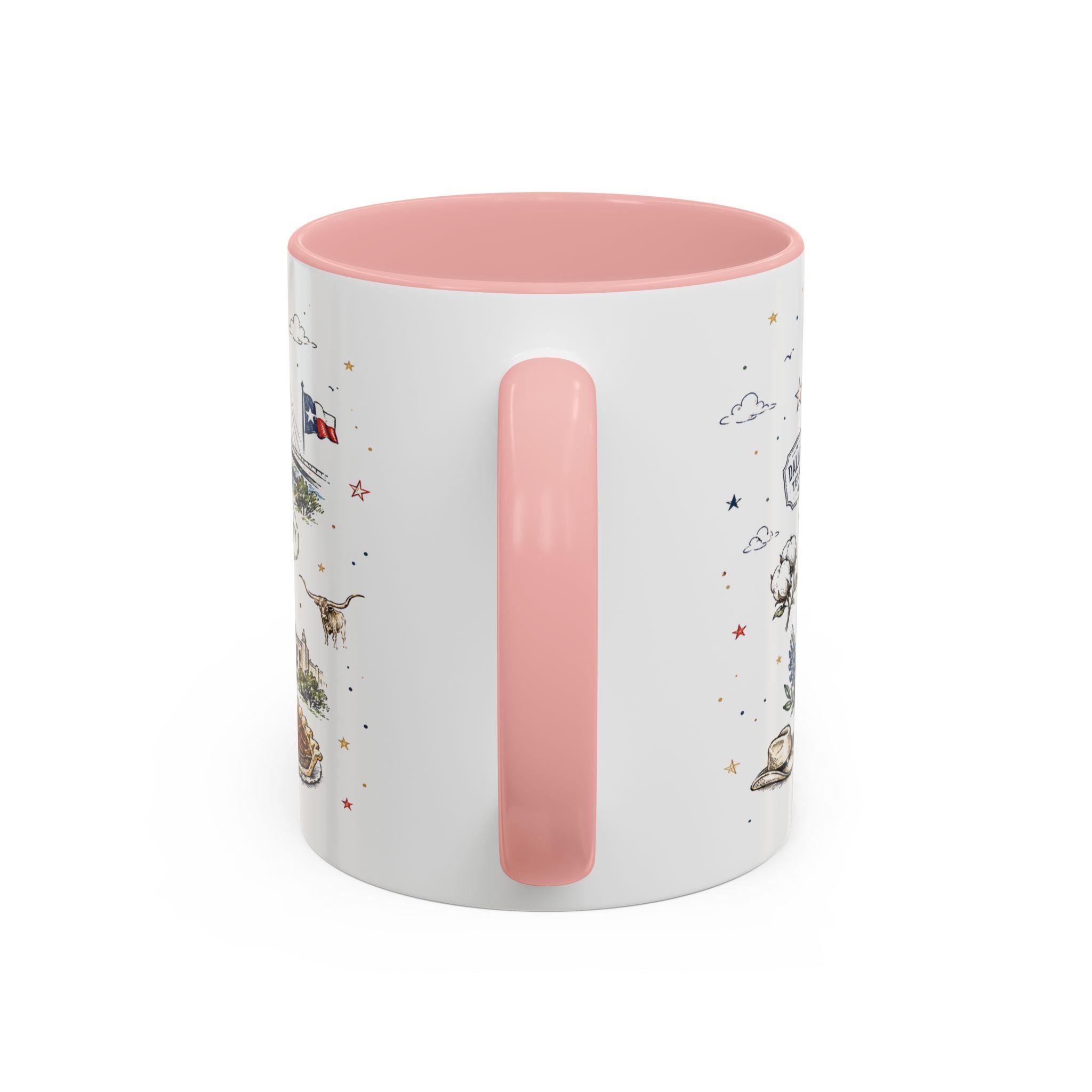 Dallas Coffee Mug | Texas Souvenir City Gift | Accent Color Ceramic 11oz 15oz