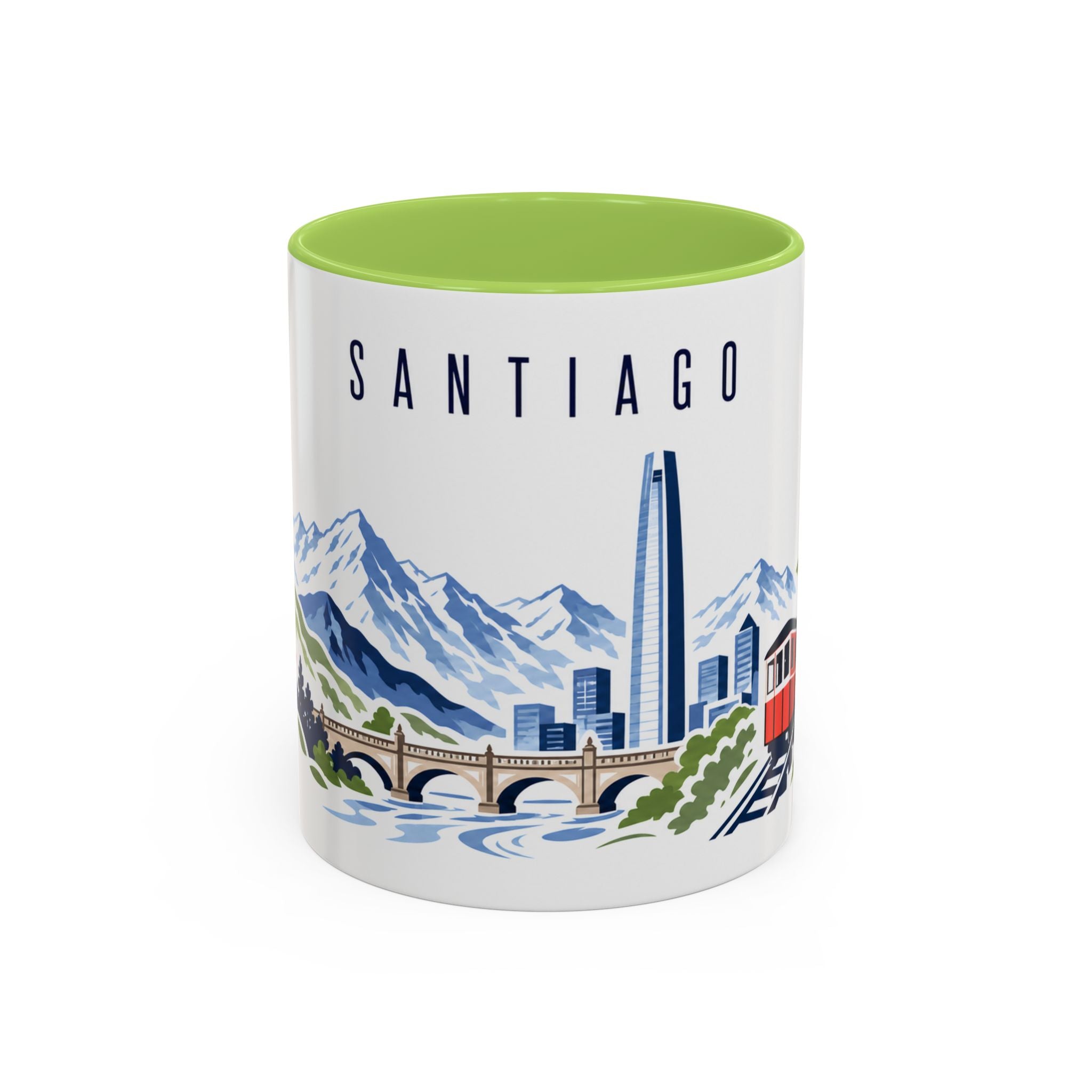 Santiago Coffee Mug | Chile Travel Souvenir | Porcelain Decal City Gift | 11oz 15oz Accent Mug