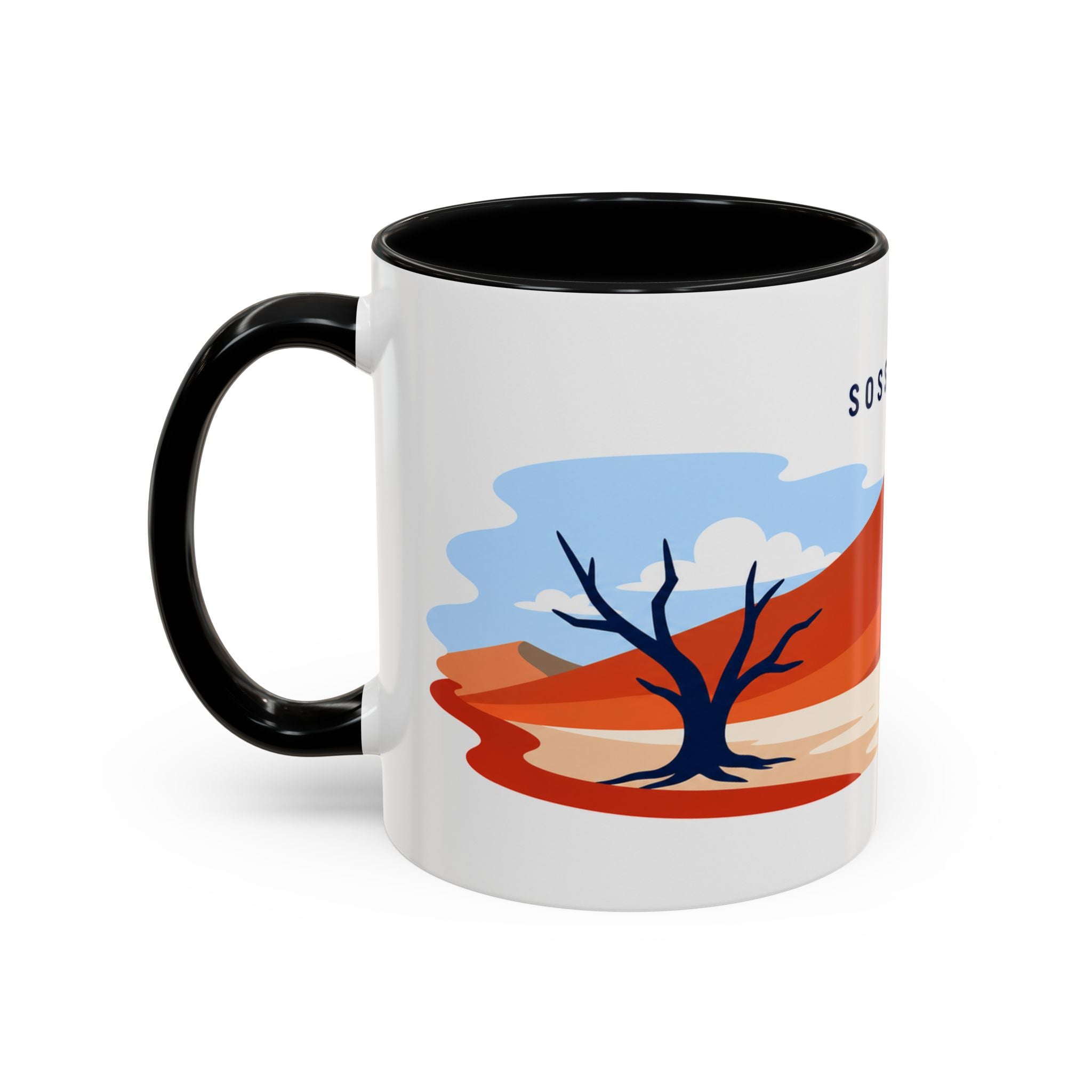 Sossusvlei Coffee Mug | Travel Destination Souvenir Gift | Accent Color Ceramic 11oz 15oz