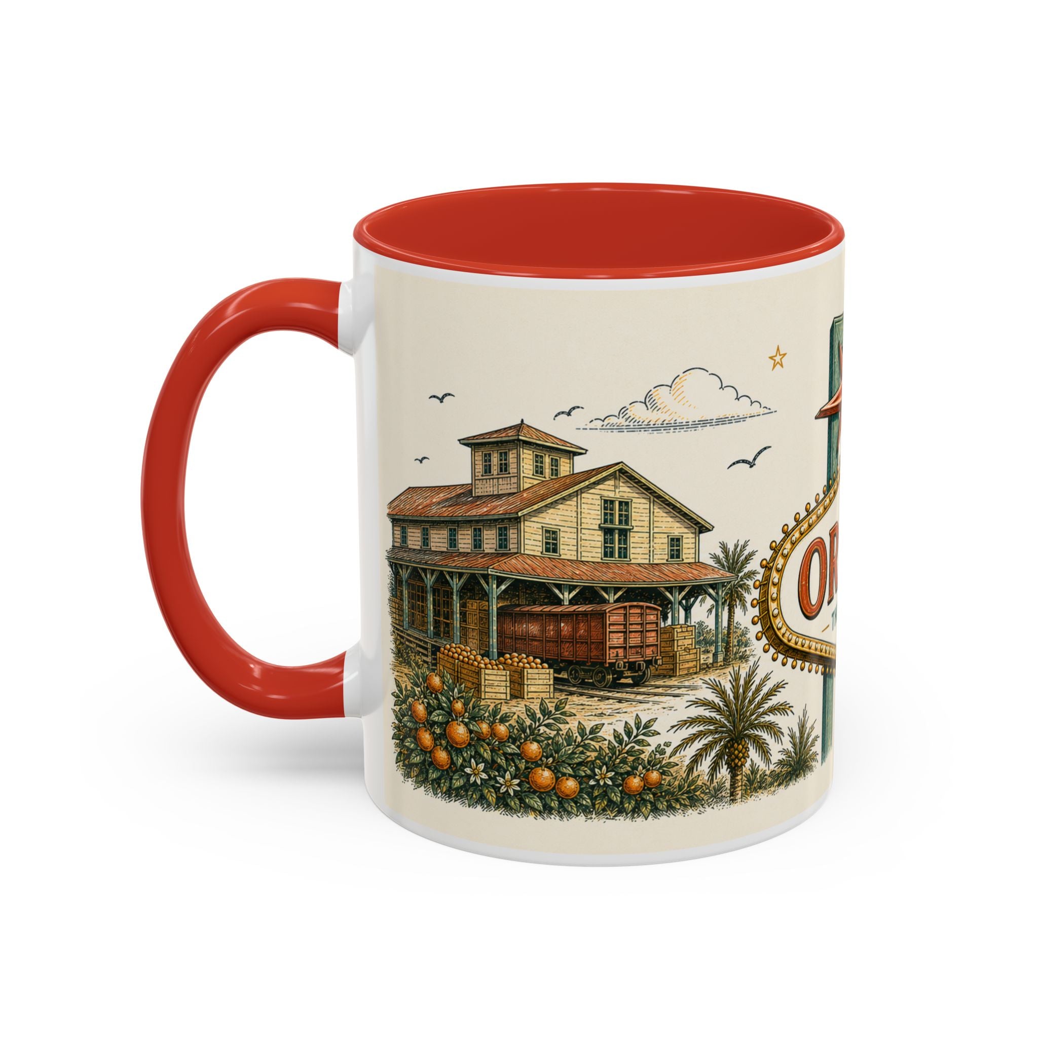 Orlando Coffee Mug | United States Travel Souvenir | Vintage Illustrated City Gift | 11 oz 15 oz Accent Mug