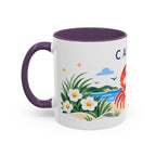Cancer Zodiac Coffee Mug | Crab and Coastal Design | Astrology Birthday Gift | 11 oz 15 oz Ceramic Accent Mug