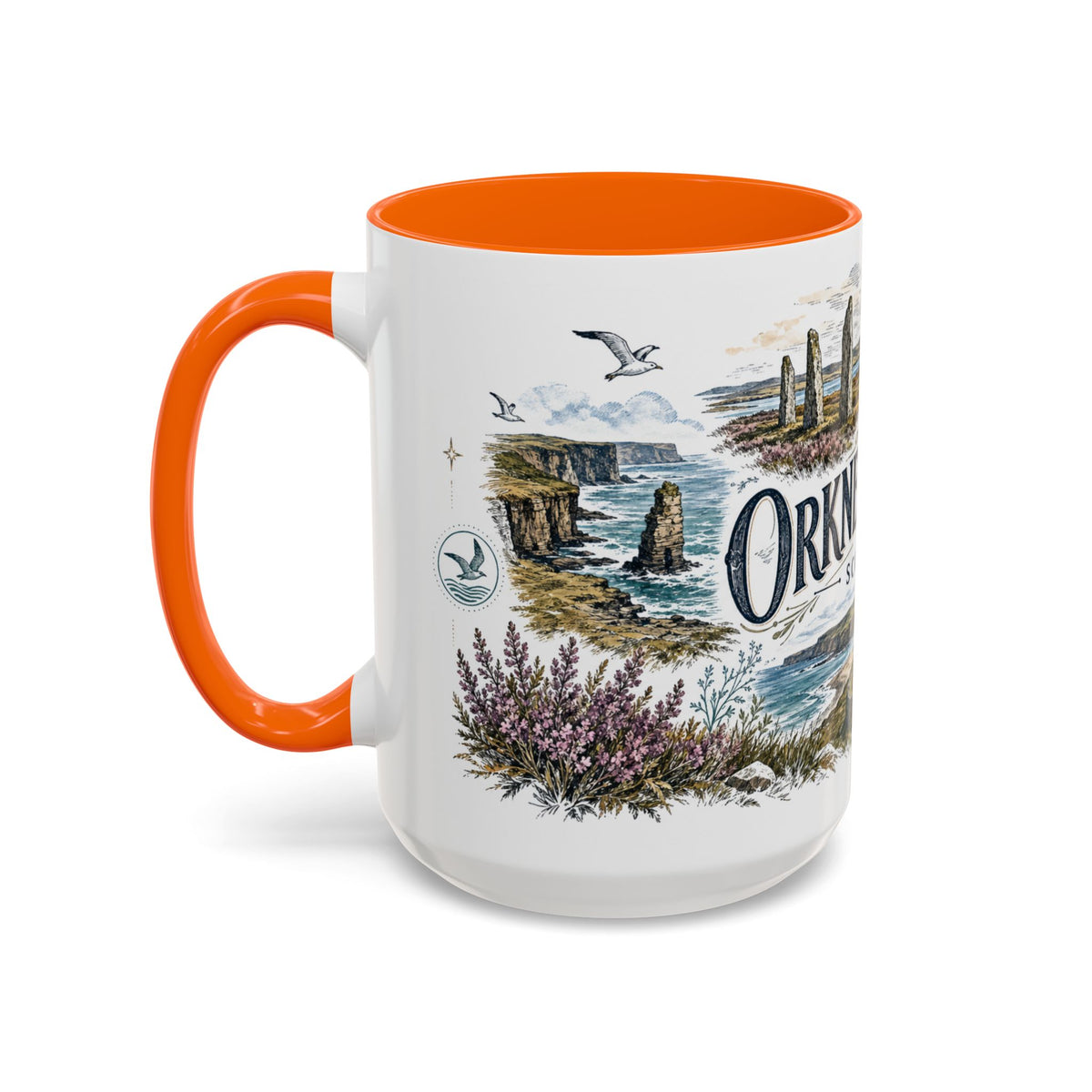 Orkney Islands Mug, Scotland Travel Souvenir, Bucket List Gift, Accent Ceramic Coffee Mug 11oz 15oz