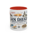 San Diego Coffee Mug | California Souvenir City Gift | Accent Color Ceramic 11oz 15oz