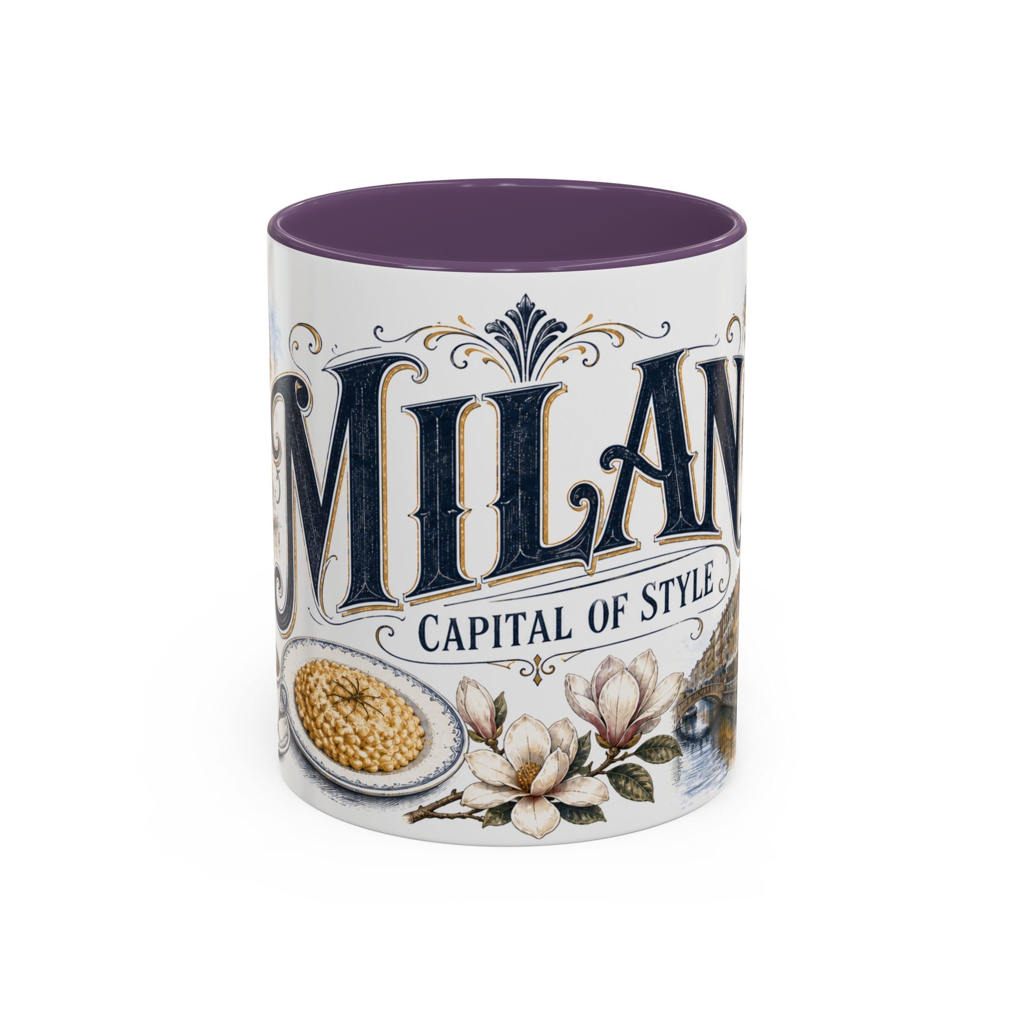 Milan Coffee Mug | Italy Travel Souvenir | Vintage Illustrated City Gift | 11 oz 15 oz Accent Mug