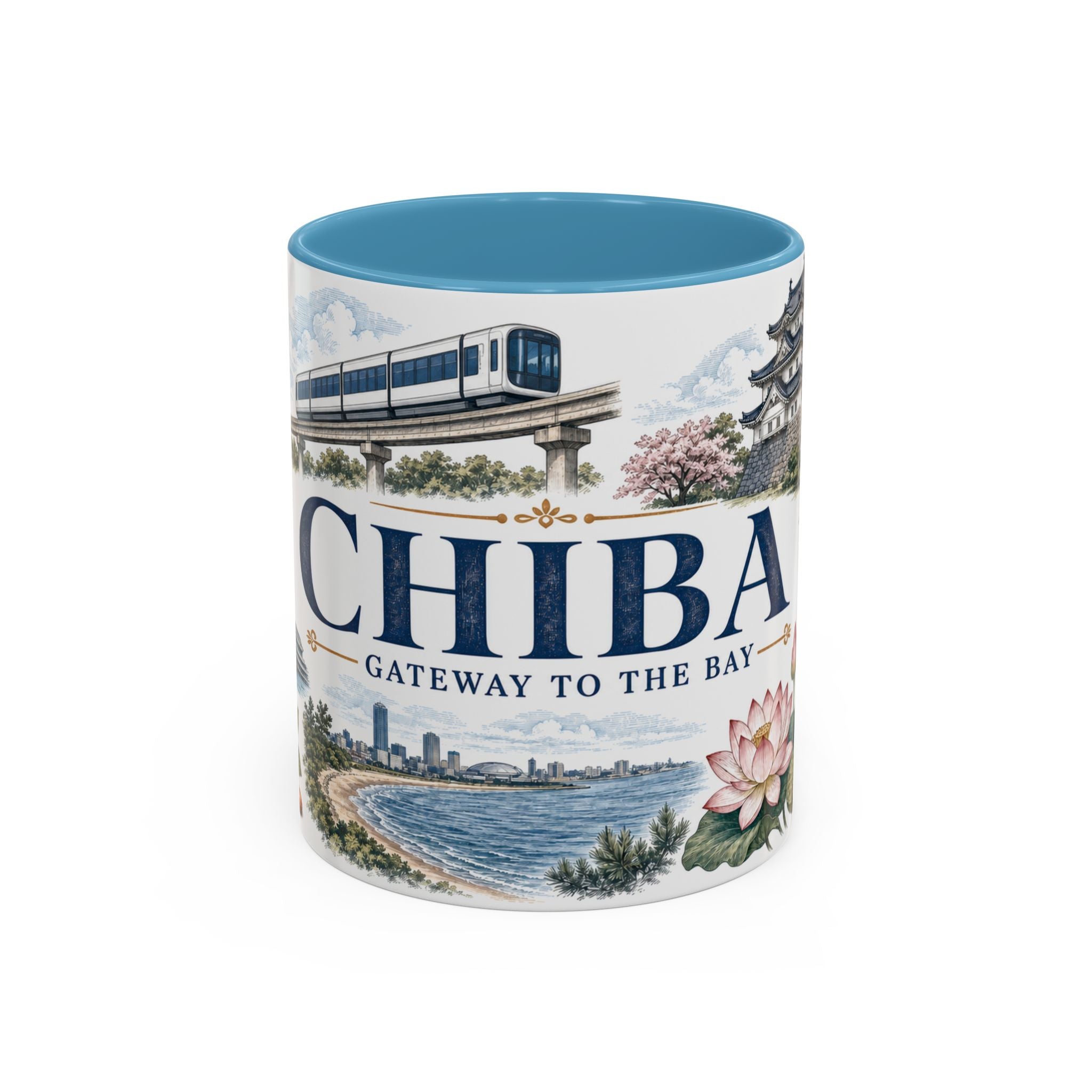 Chiba Coffee Mug | Japan Travel Souvenir | Vintage Illustrated City Gift | 11 oz 15 oz Accent Mug