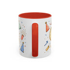 New Year Mug | Midnight Clock Toast Watercolor Celebration Gift | Accent Cup 11oz 15oz