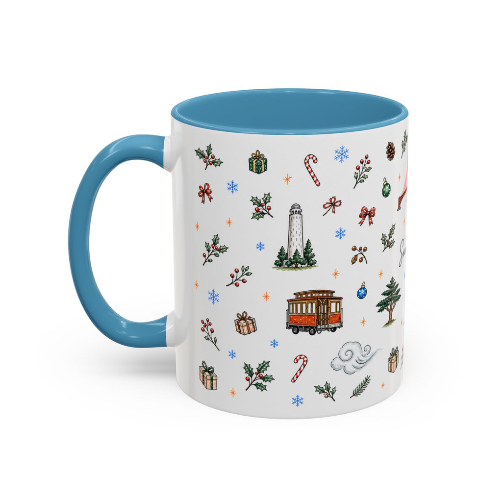 San Francisco Christmas Mug | Watercolor City Souvenir | Ceramic Coffee Cup