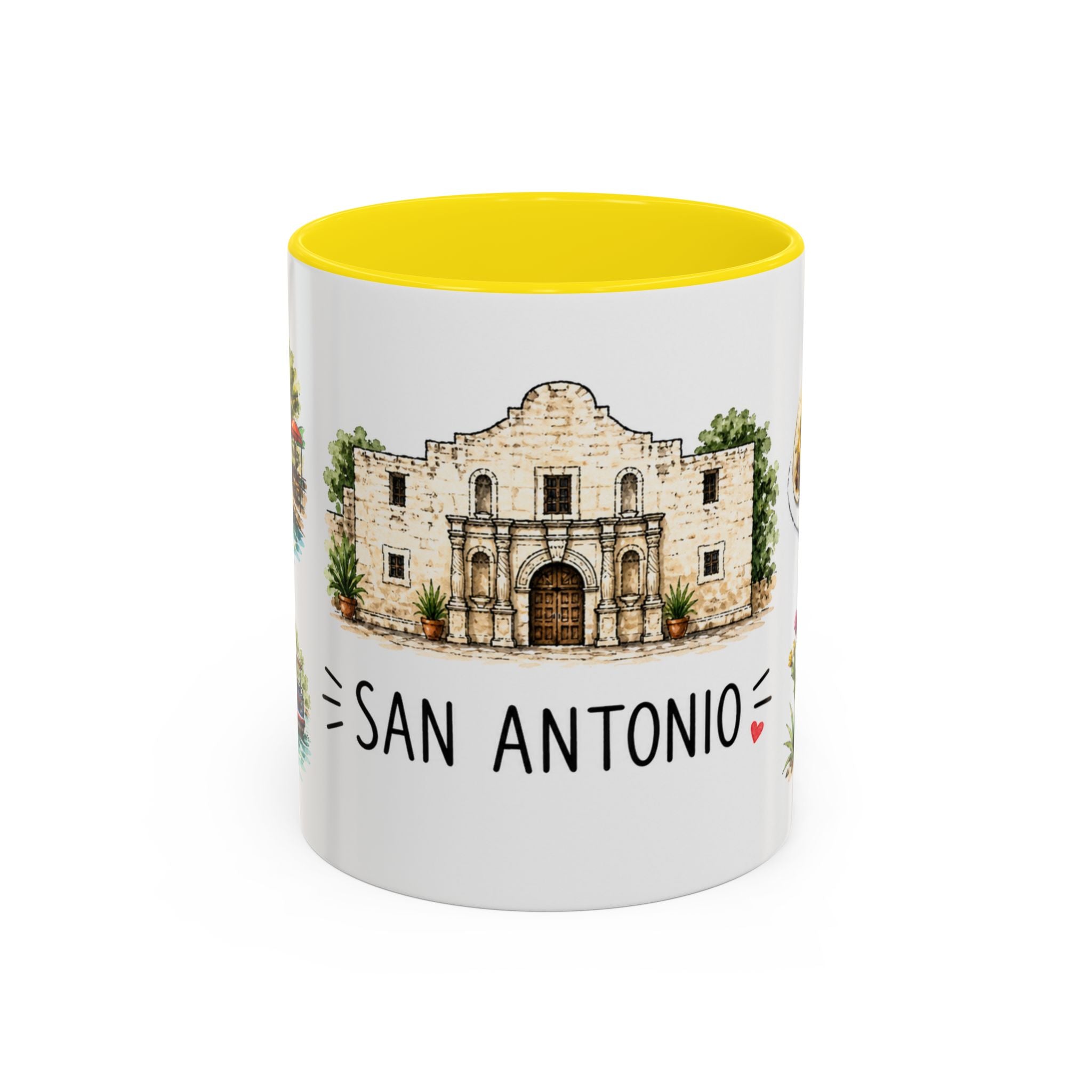 San Antonio Illustrated Travel Mug | City Souvenir Accent Coffee Mug | 11oz 15oz Ceramic Cup