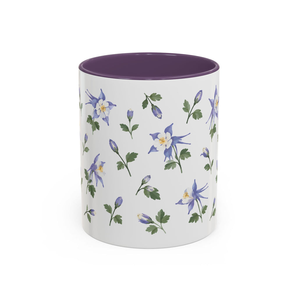 Colorado Rocky Mountain columbine Mug, State Flower Floral Coffee Cup, 11oz Botanical Gift