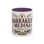 Marrakech Medina Coffee Mug | Travel Destination Souvenir Gift | Accent Color Ceramic 11oz 15oz
