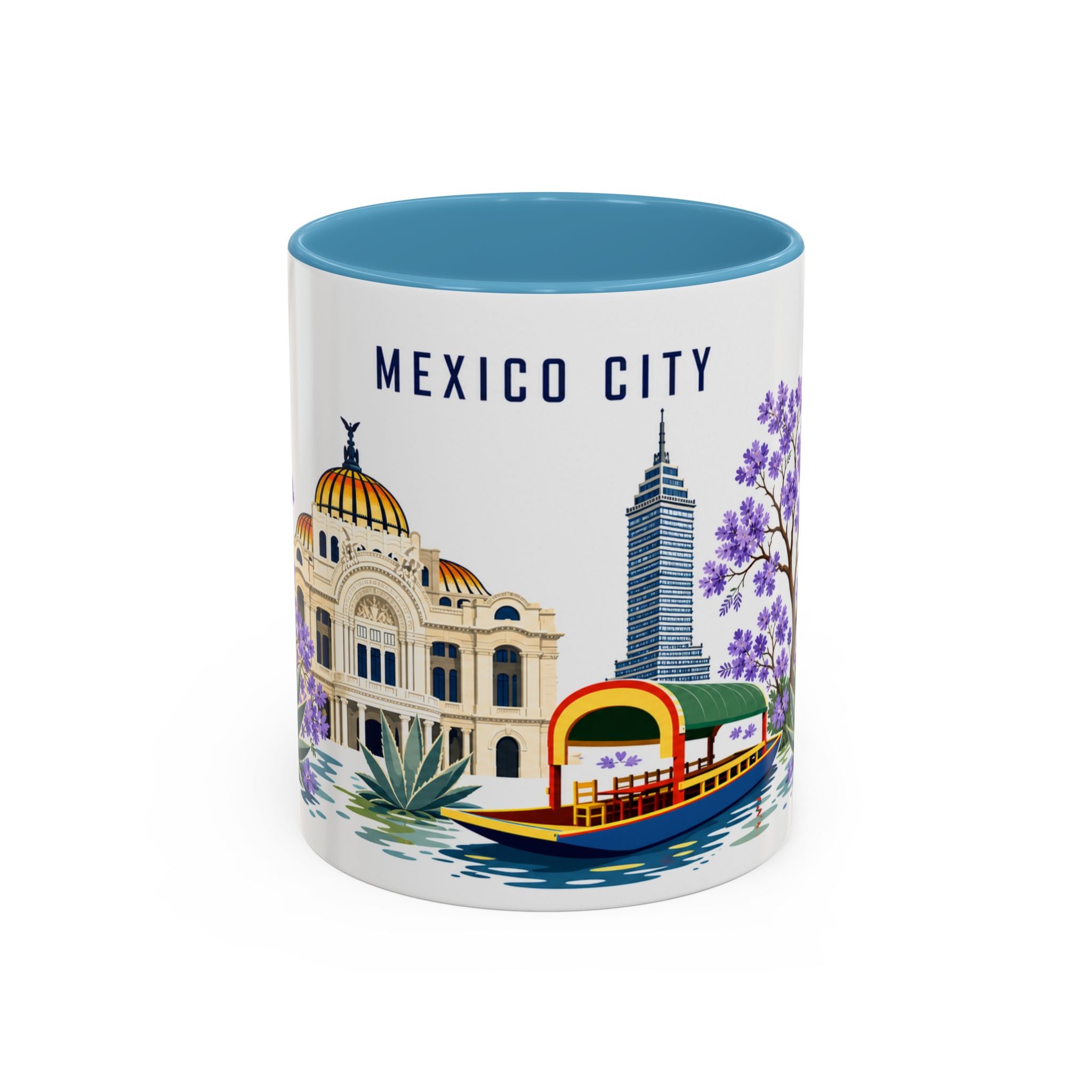 Mexico City Coffee Mug | Mexico Travel Souvenir | Porcelain Decal City Gift | 11oz 15oz Accent Mug
