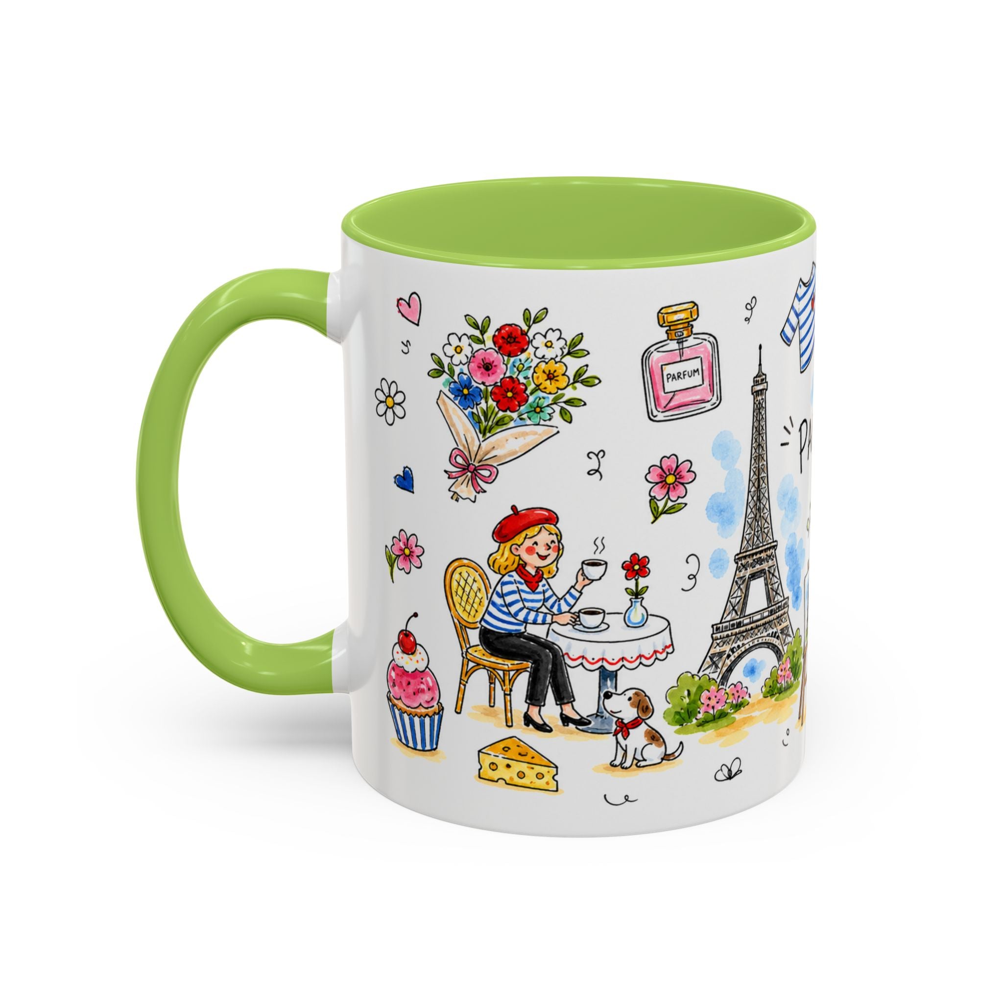 Paris Travel Mug | European City Souvenir Accent Coffee Mug | 11oz 15oz Ceramic Cup