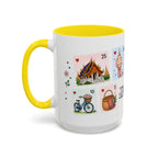 Chiang Mai Coffee Mug | Postage Stamp Collage Mug | Travel Souvenir Accent Cup 11oz 15oz