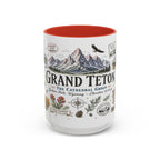 Grand Teton Coffee Mug | National Park Hiking Wyoming Gift | Accent Color Ceramic 11oz 15oz