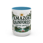 Amazon Rainforest Coffee Mug | Travel Destination Souvenir Gift | Accent Color Ceramic 11oz 15oz