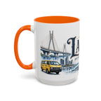 Lagos Coffee Mug | Nigeria Travel Souvenir | Vintage Illustrated City Gift | 11 oz 15 oz Accent Mug