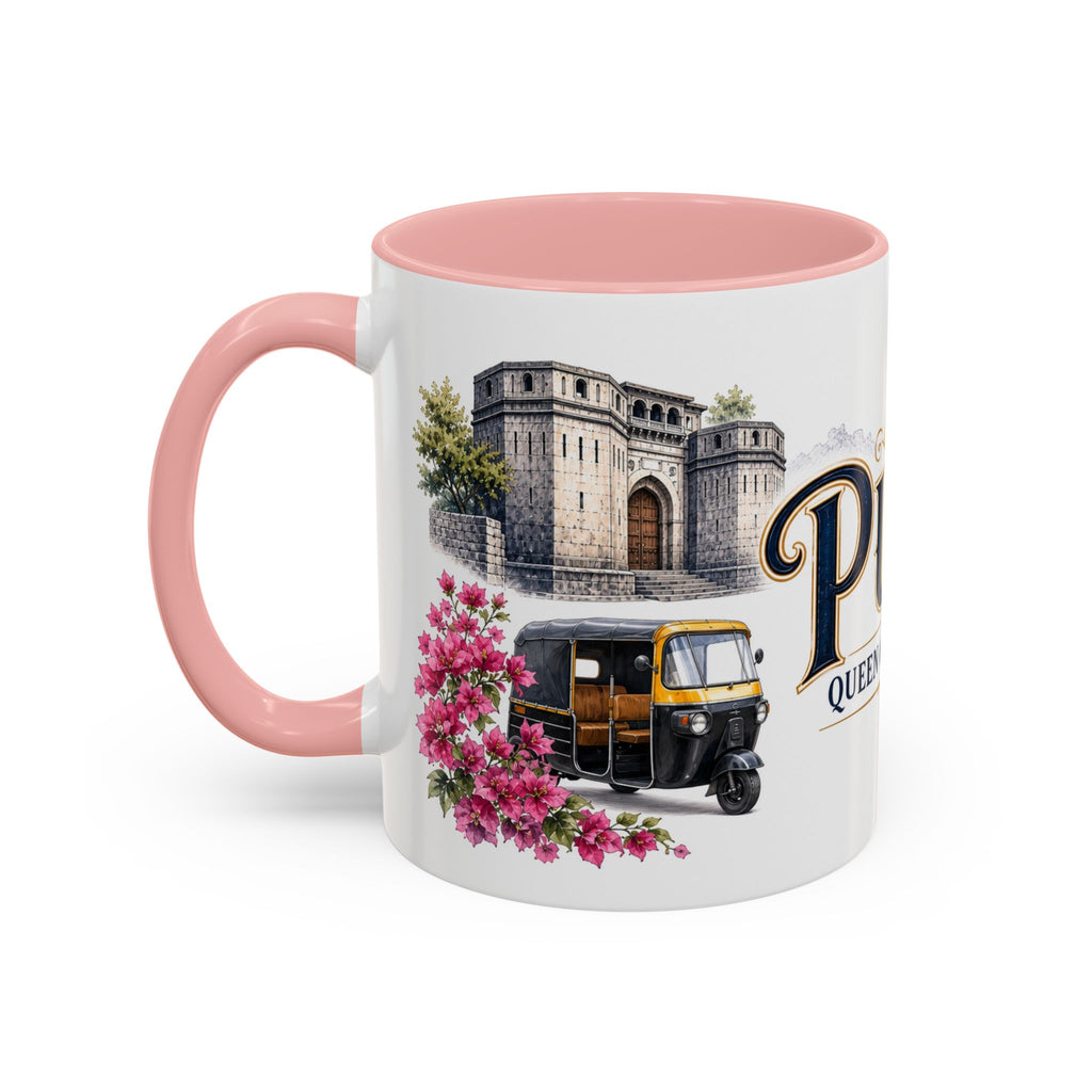 Pune Coffee Mug | India Travel Souvenir | Vintage Illustrated City Gift | 11 oz 15 oz Accent Mug