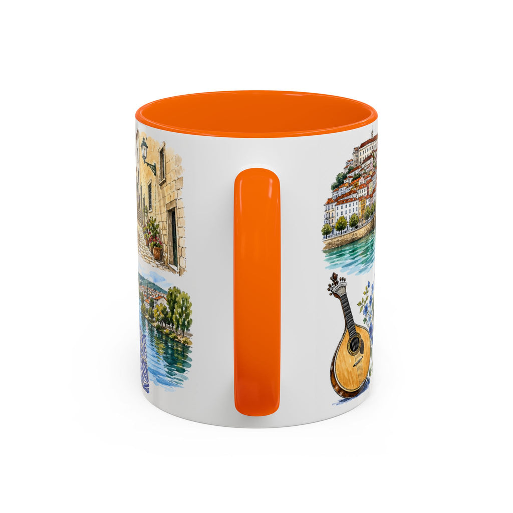 Coimbra Illustrated Travel Mug | City Souvenir Accent Coffee Mug | 11oz 15oz Ceramic Cup