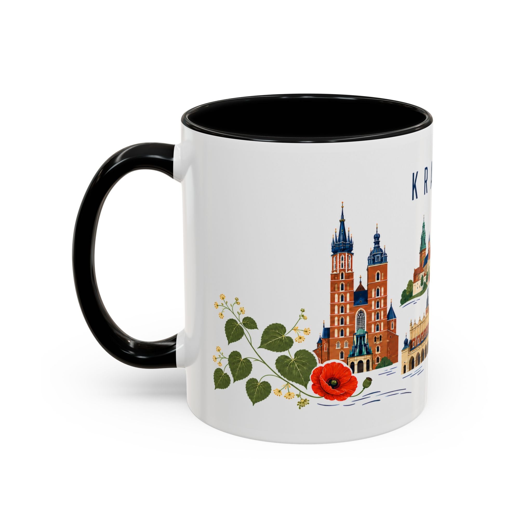 Kraków Coffee Mug | Poland Travel Souvenir | Porcelain Decal City Gift | 11oz 15oz Accent Mug
