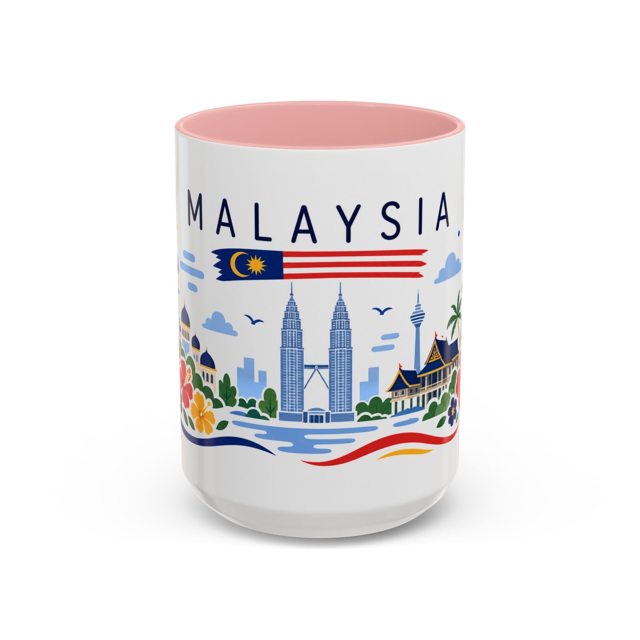 Malaysia Coffee Mug | Travel Souvenir Accent Mug | Country Gift Ceramic Cup 11oz 15oz