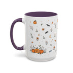 Halloween Party Mug | Ghost Black Cat Candy Watercolor Gift | Accent Cup 11oz 15oz