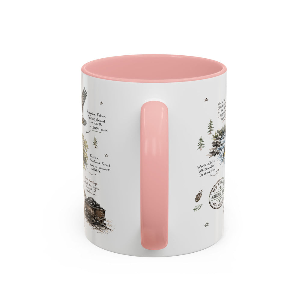New River Gorge National Park Coffee Mug | West Virginia River Canyon Climbing Gift | Accent Color Ceramic 11oz 15oz