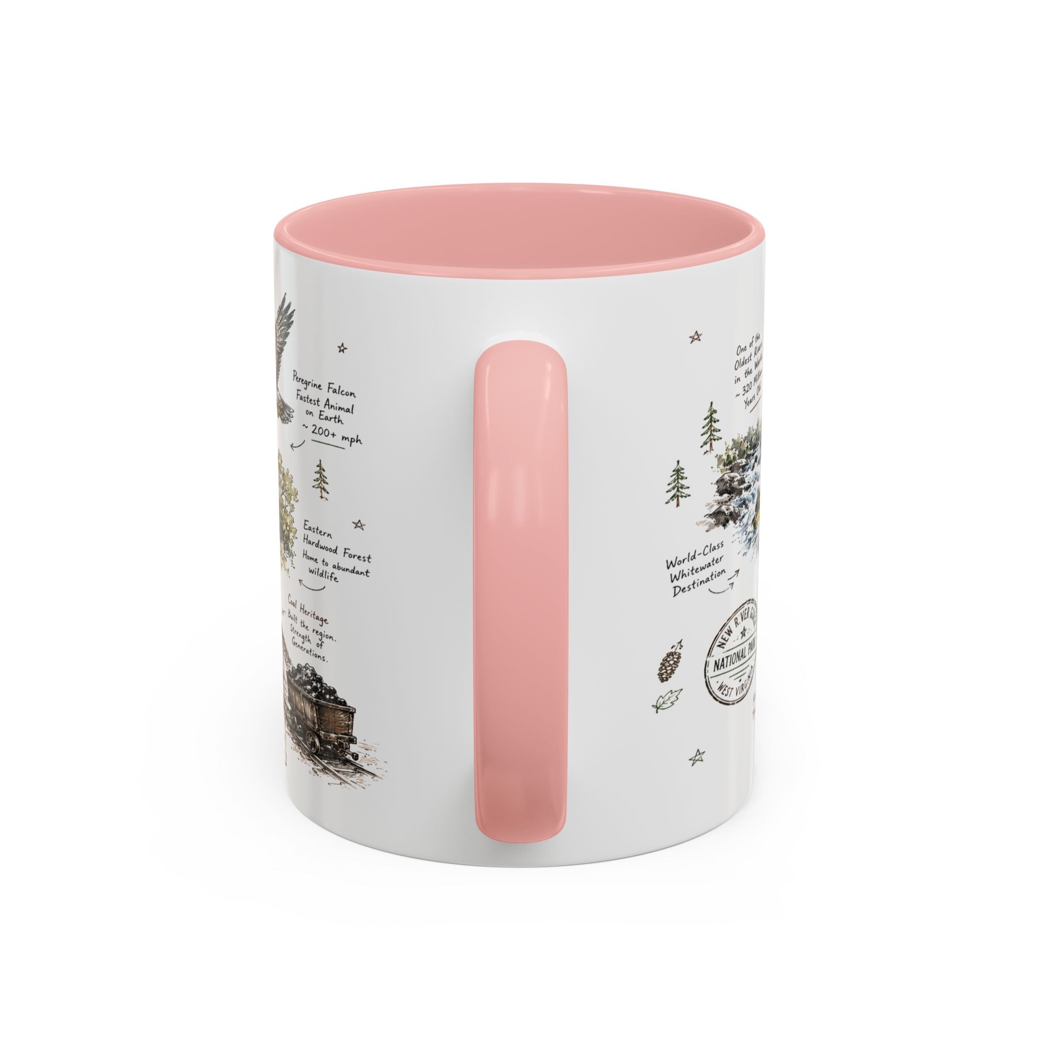 New River Gorge National Park Coffee Mug | West Virginia River Canyon Climbing Gift | Accent Color Ceramic 11oz 15oz