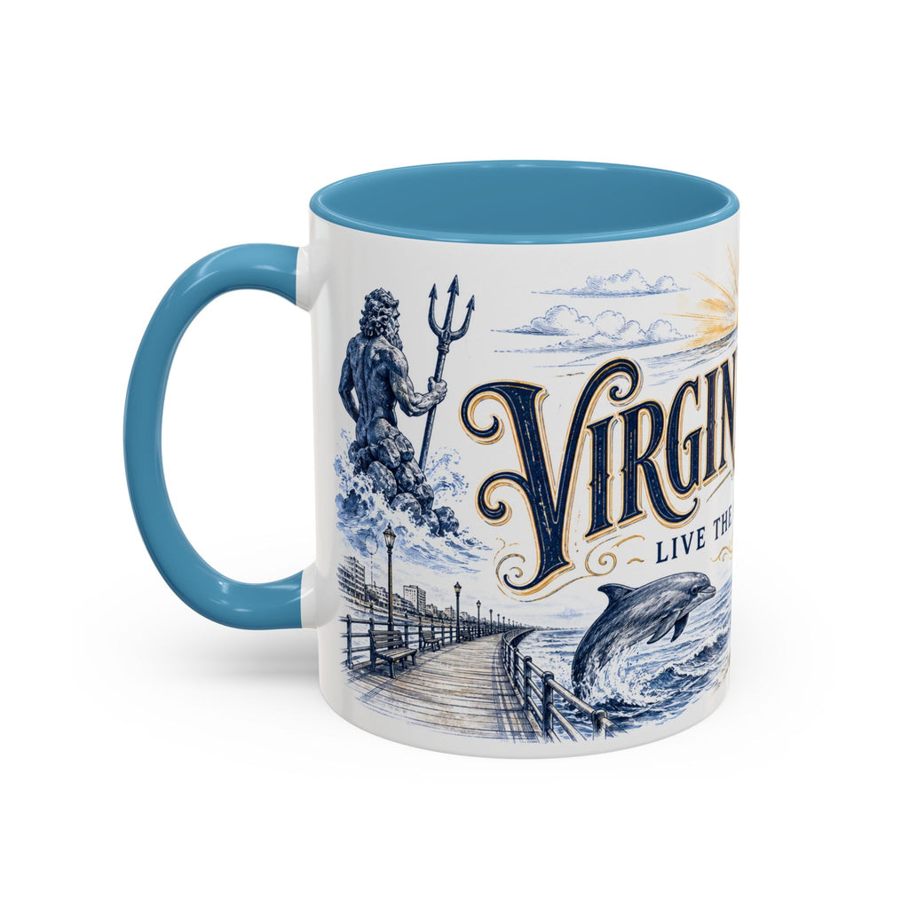 Virginia Beach Coffee Mug | United States Travel Souvenir | Vintage Illustrated City Gift | 11 oz 15 oz Accent Mug