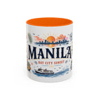 Manila Coffee Mug | Philippines Souvenir Travel Gift | Accent Color Ceramic 11oz 15oz