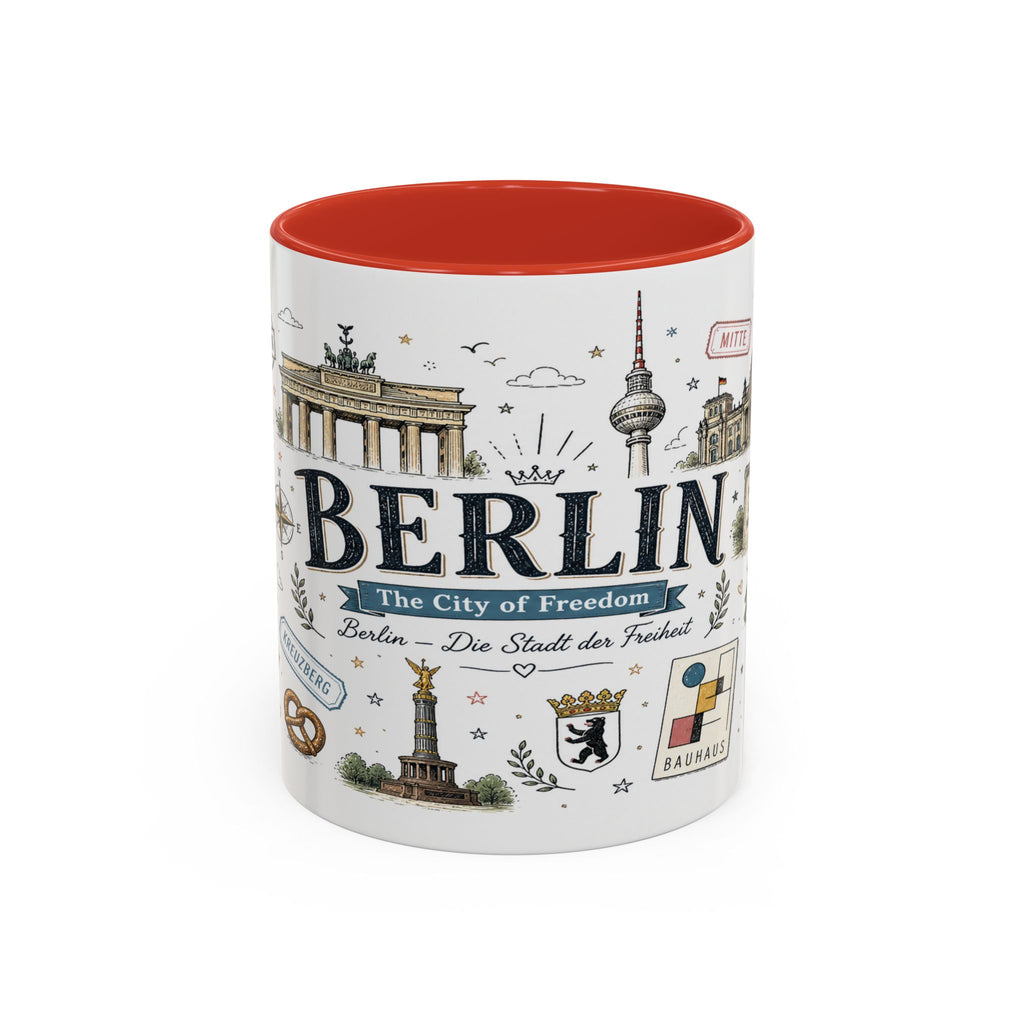 Berlin Coffee Mug | Germany Souvenir Travel Gift | Accent Color Ceramic 11oz 15oz