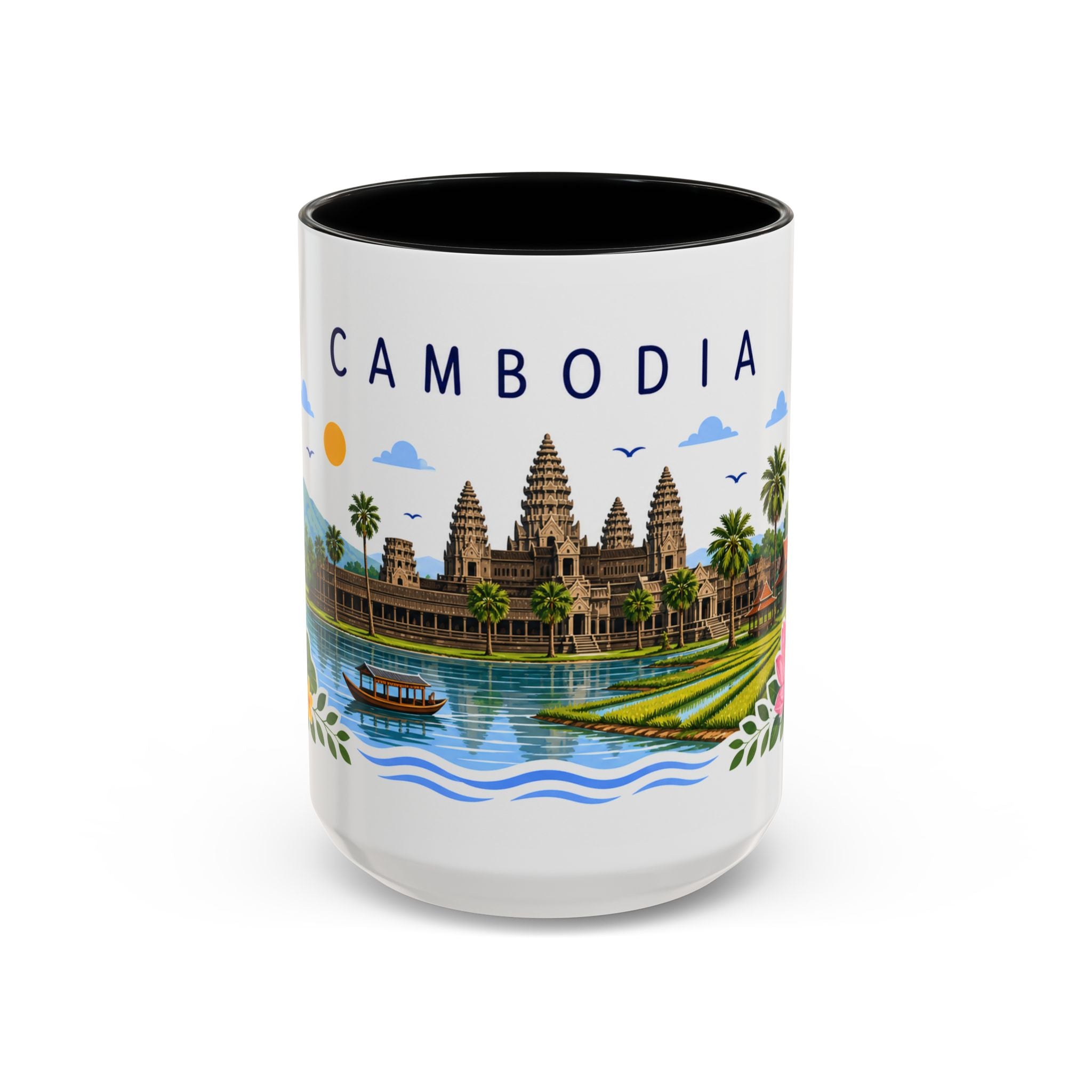 Cambodia Coffee Mug | Travel Souvenir Accent Mug | Place Gift Ceramic Cup 11oz 15oz