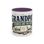 Grandpa's Stories Are The Best Coffee Mug | Gift From Grandkids | Accent Color Ceramic 11oz 15oz