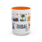 Dubai Coffee Mug | Postage Stamp Collage Mug | Travel Souvenir Accent Cup 11oz 15oz